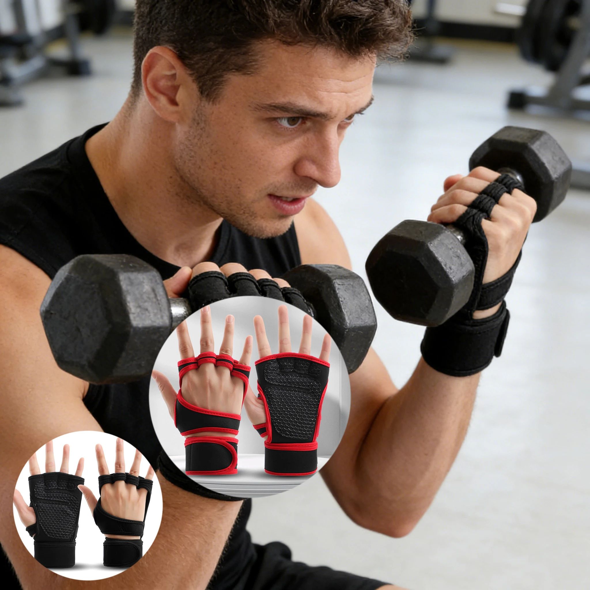 Training Sport Gloves for Men & Women Workout Fitness Weightlifting Gym Gloves with Wrist & Palm Protection