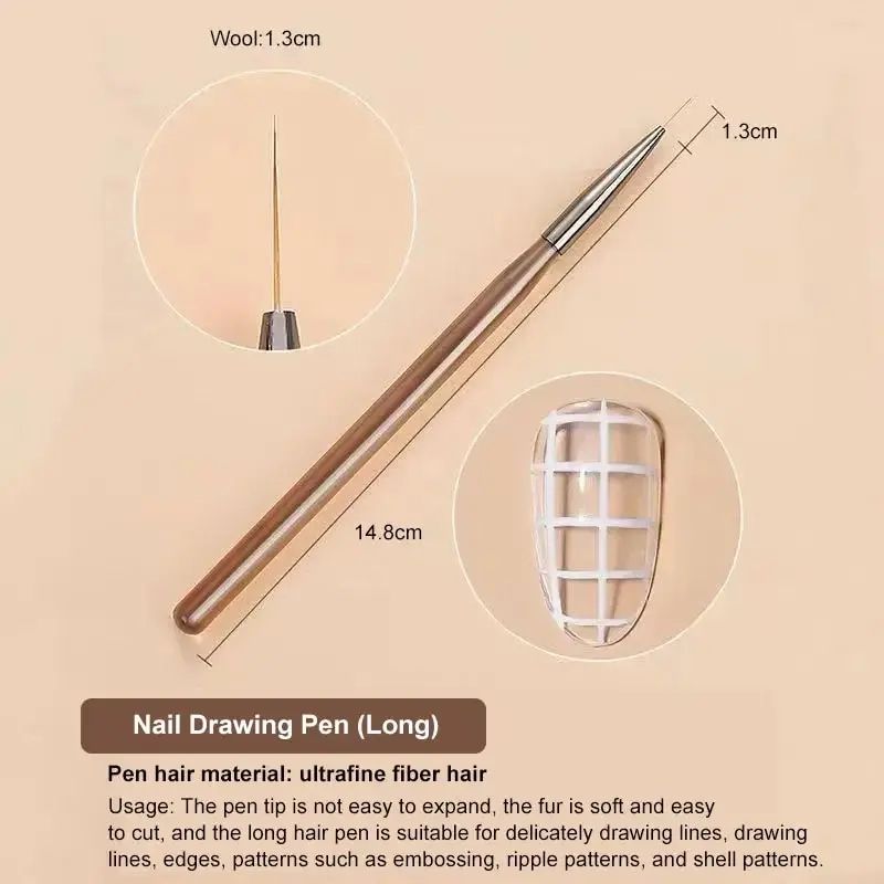 9-Piece UV Gel Nail Brush Set – Precision Liner & Acrylic Nail Art Brushes