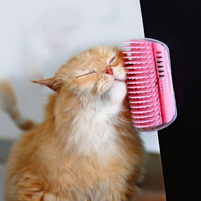 Corner Scrubber Massager Cat Scratching Brush & Comb for Grooming & Relaxation