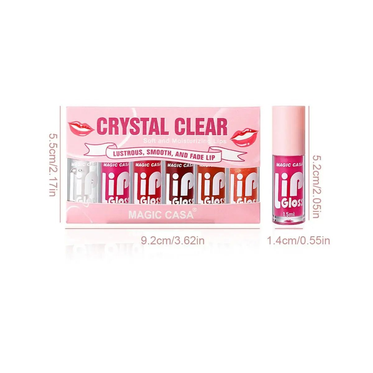 Hydrating Jelly Lip Oil 6 Piece Set Nourishing Long Lasting Lip Care