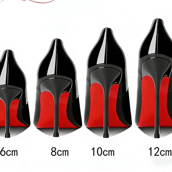Heels For Women Trend Leather, Luxury Red Bottom High Heels, Pointed Toe Stiletto Pumps for Elegant Sexy Party Wedding