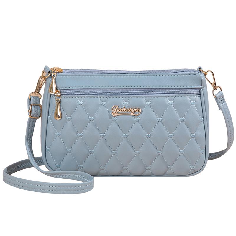 Elegant Embroidered Messenger Bag Stylish Women Leather Shoulder Handbag with Charm Accent