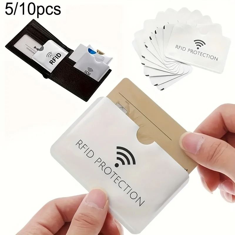 10-Piece Aluminum Smart RFID Blocking Sleeves – Ultra-Slim Anti-Theft Bank Card Protection