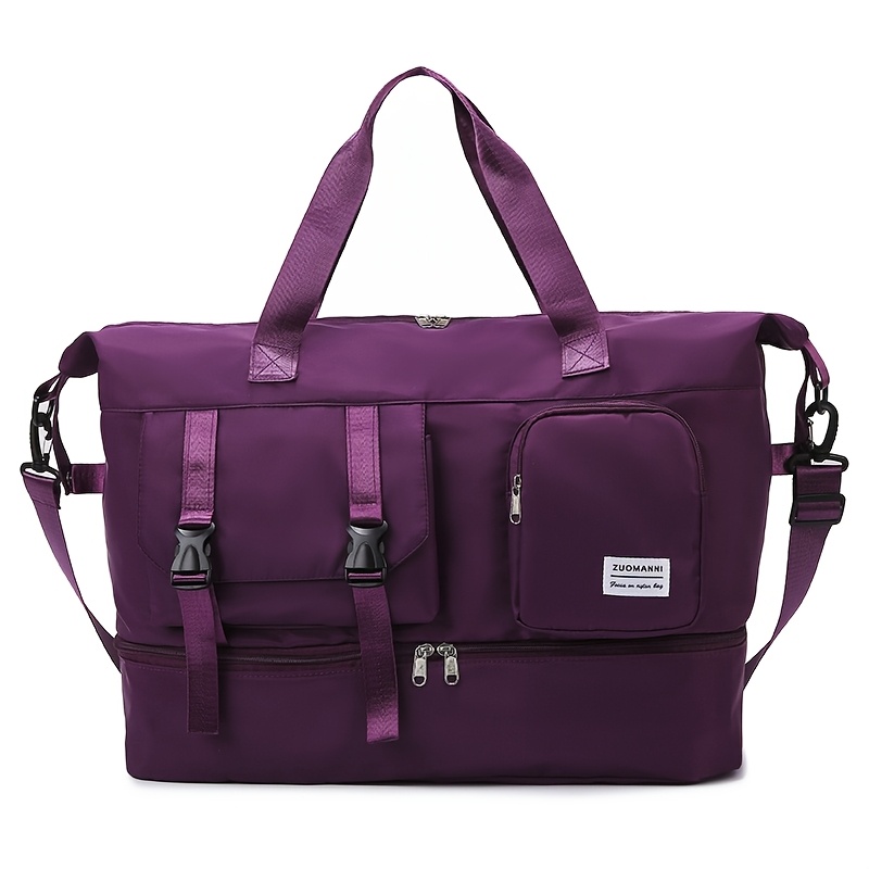 Large Capacity Travel Duffel Bag with Shoe Compartment Durable Gym Tote