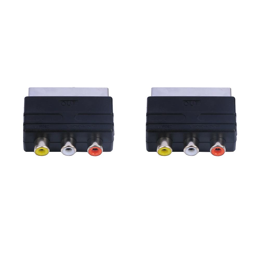 New High Quality Adapter SCART Male, Plug To 3 RCA Female Audio Video, Cable Adapter Converter