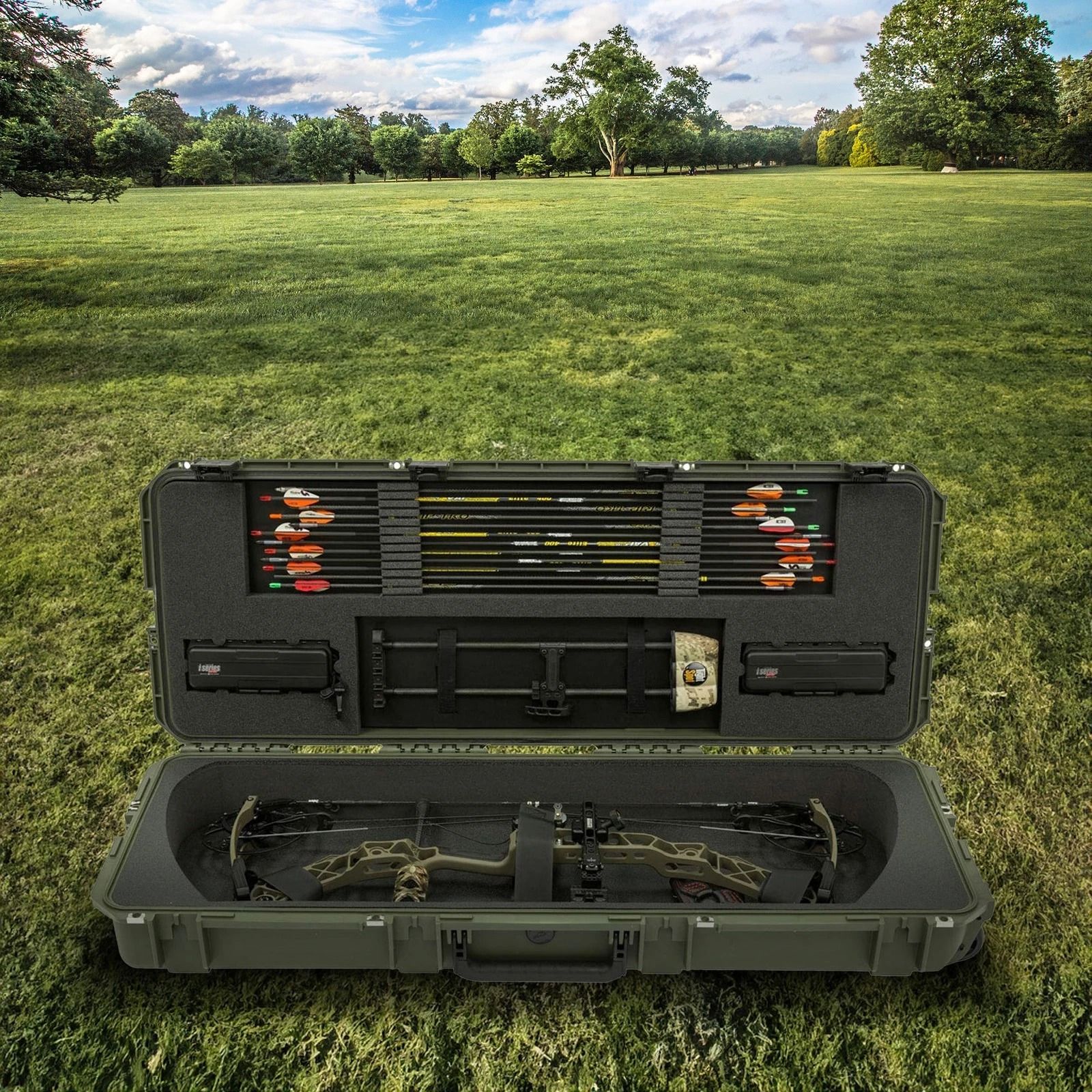 SKB iSeries Green Hard Exterior Parallel Limb Bow Case with Lock