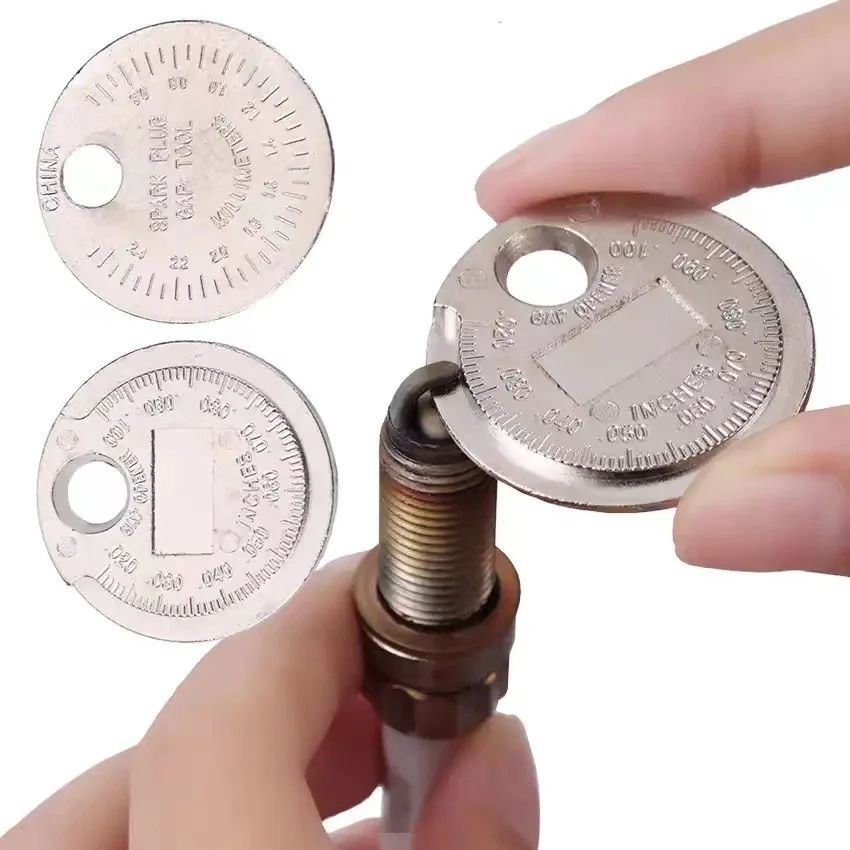 Coin Style Spark Plug Gap Gauge Measuring Tool