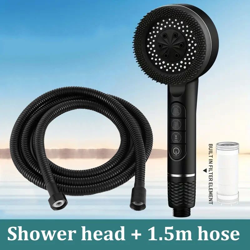 High Pressure Handheld Shower Head 4 Mode Adjustable Bathroom Set