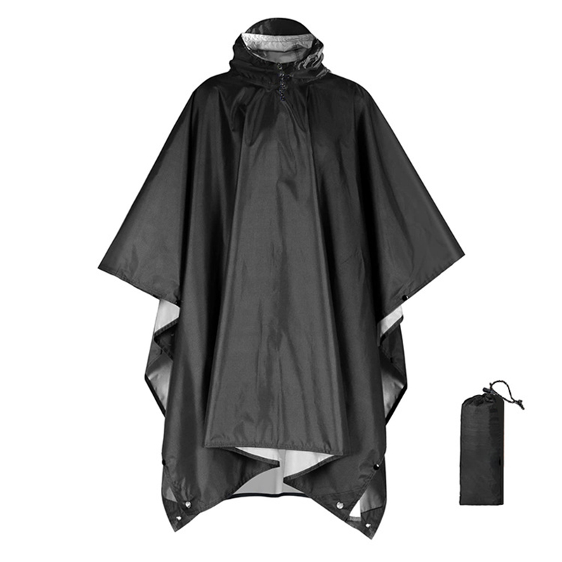 Waterproof Outdoor Military Poncho Raincoat with Hood for Motorcycle, Hiking, and Camping