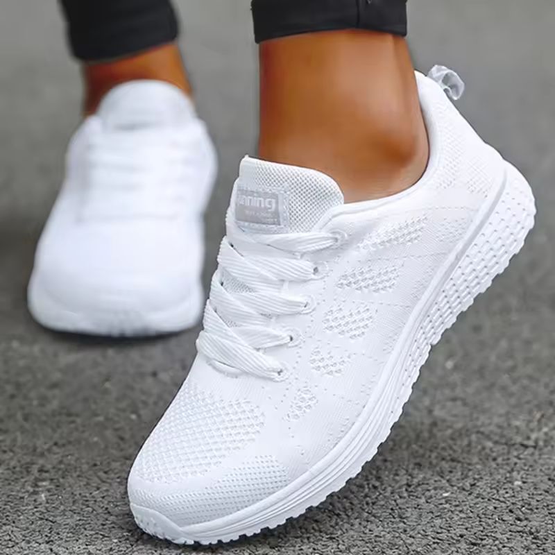 Womens Breathable Mesh Sneakers Lightweight Lace Up Tennis Shoes