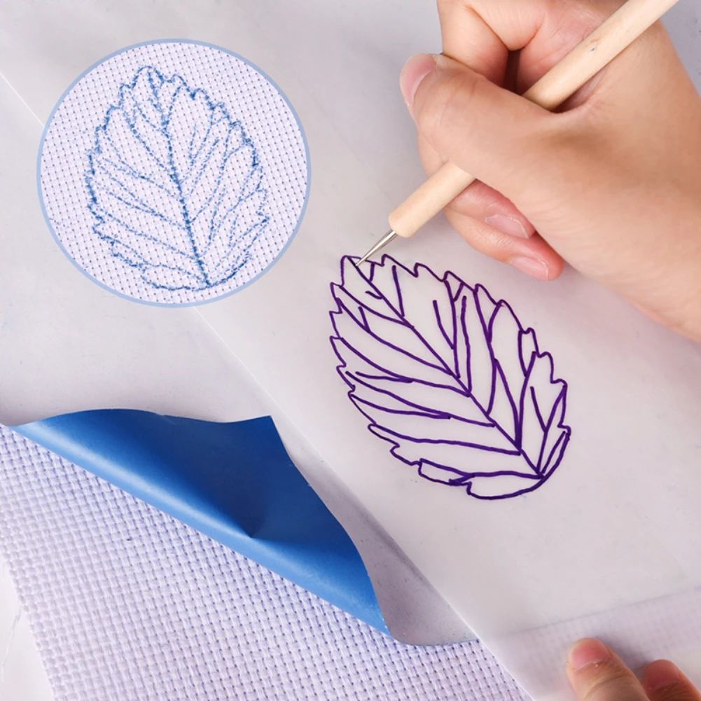 Embroidery Transfer Paper Set With Stylus Water Soluble Tracing Sheets
