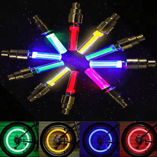 LED Tire Valve Caps Neon Wheel Lights for Cars Bikes and Motorcycles