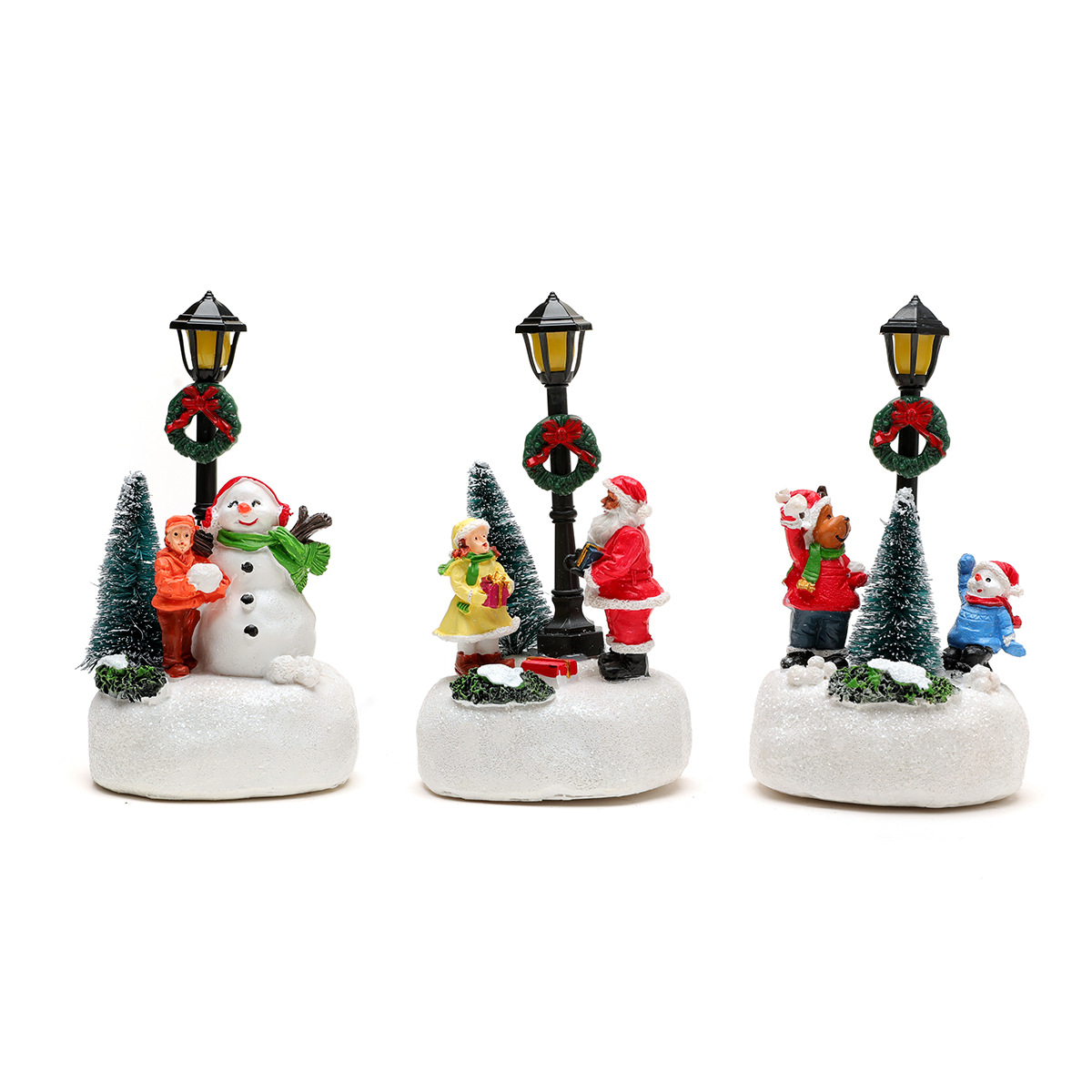Christmas Country Scene Table Decoration, Cute Christmas Statue With Led Lights, Cute Interior Christmas Decoration Gift
