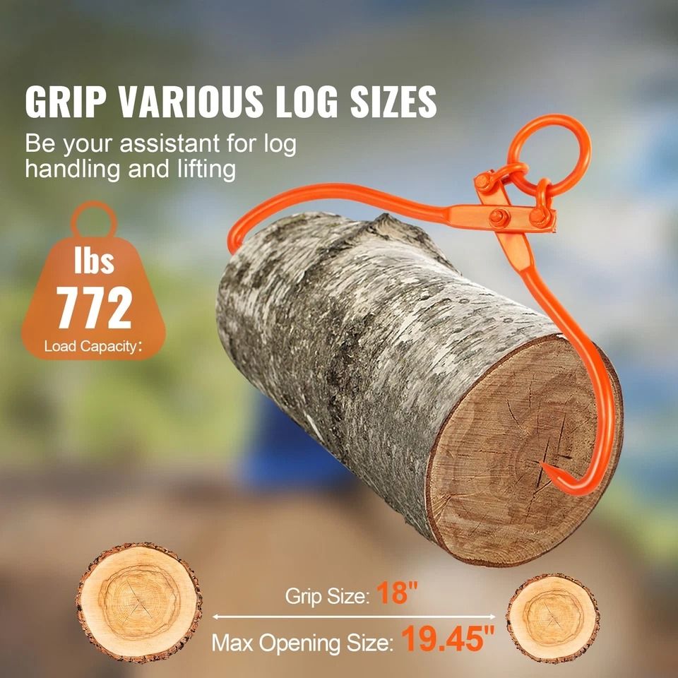 Heavy-Duty Log Skidding Tongs Claw Lifting Tool, Capacity, Durable Steel