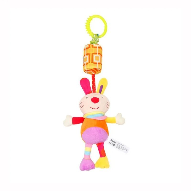 Baby Plush Stroller Toy Hanging Rattle Mobile with Cartoon Animals