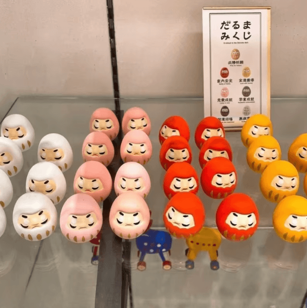 Japanese Ceramic Daruma Doll Mini Lucky Charm Fortune Ornament for Home Decor