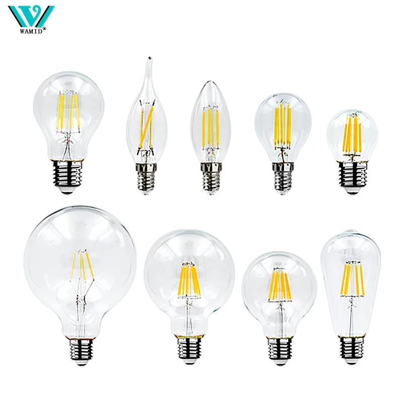 Vintage LED Retro Edison Bulb, Glass Filament Lamp C35 Decorative Lighting