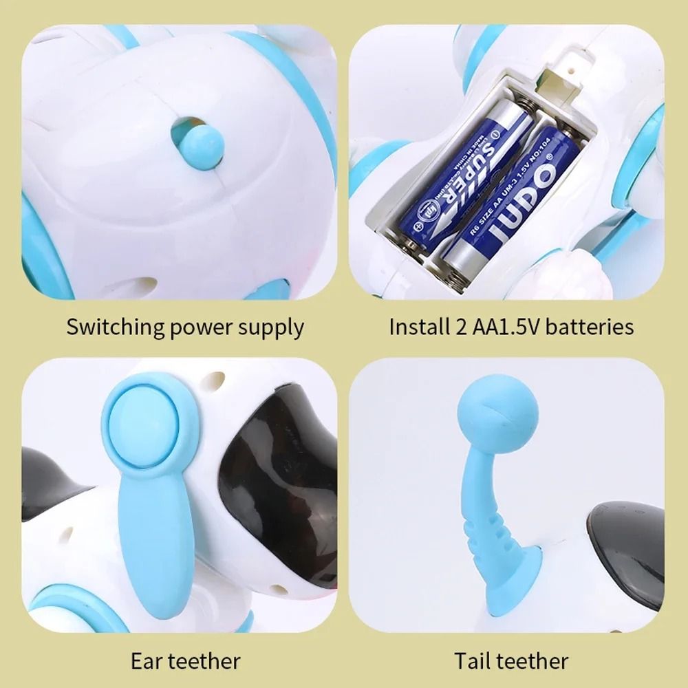 Smart Interactive Robotic Dog Toy with Lights Sound and Crawling Action