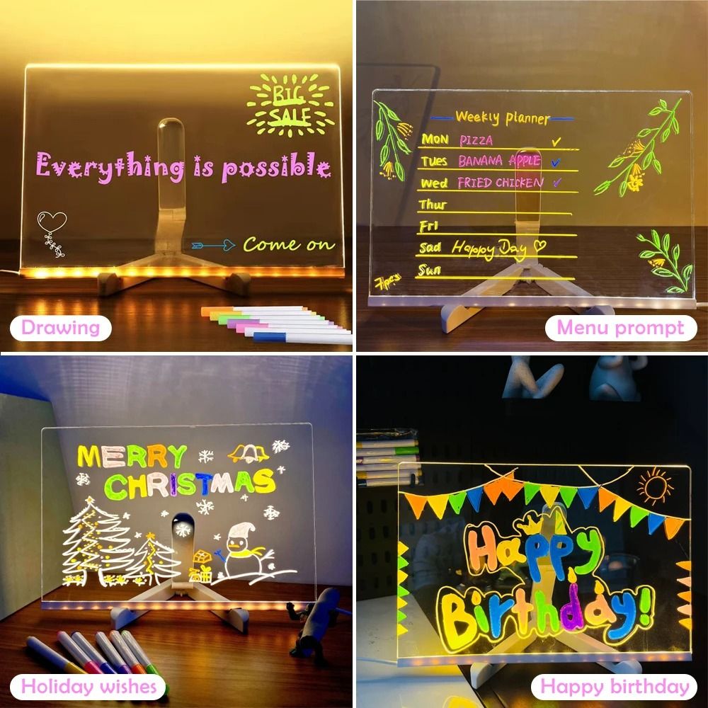 DIY Acrylic LED Glowing Message and Drawing Board