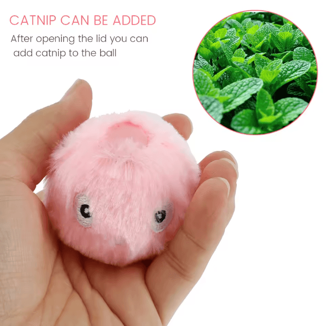 Interactive Cat Toy Balls Smart Plush Chirping Pet Play Set