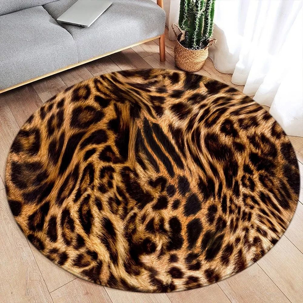 Exotic Narrative Textile – High-Definition Leopard Print Architectural Rug