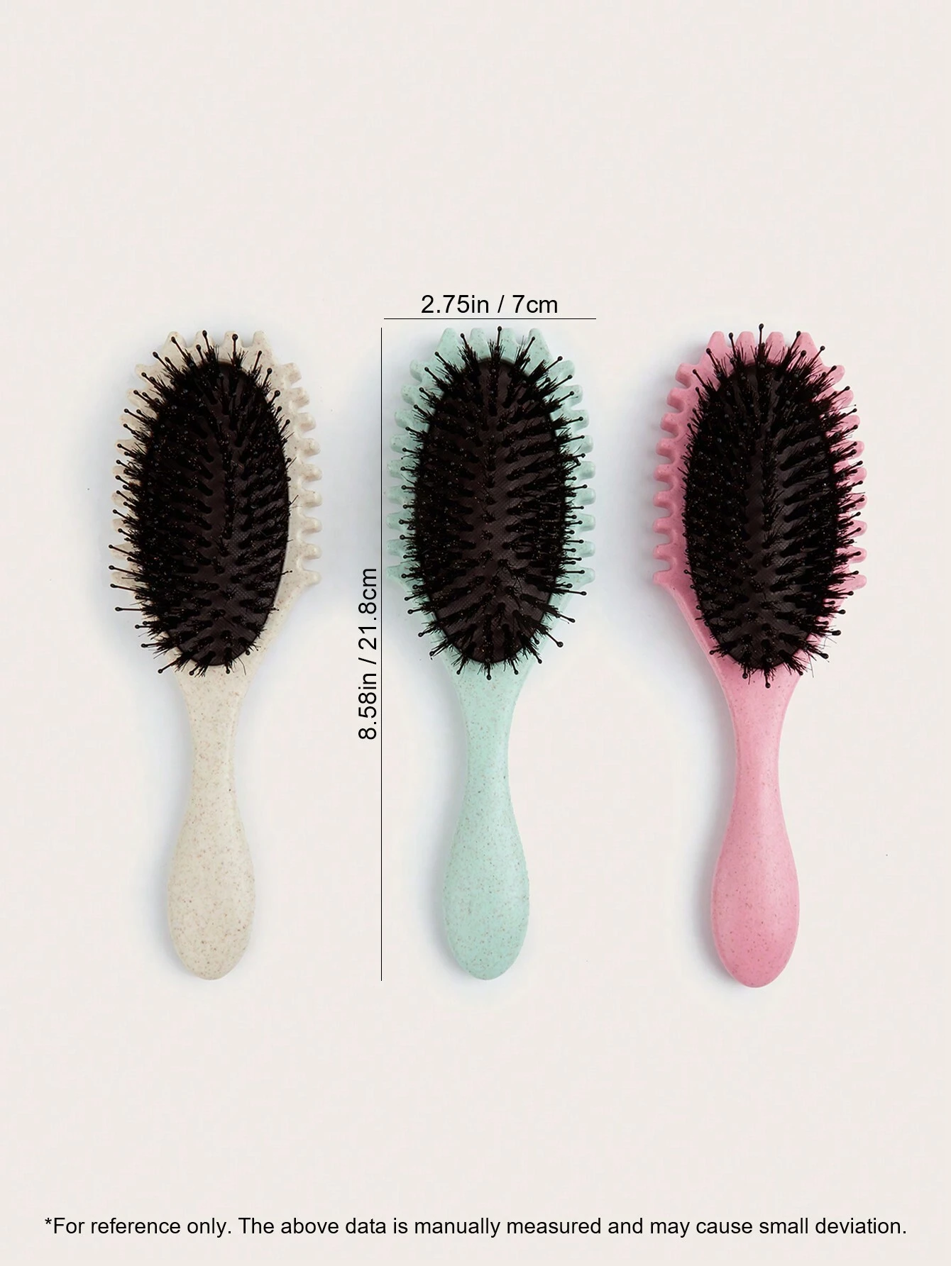 Oval Air Cushion Comb With Handle, Wheat Straw Styling Brush, Detangling Hair Brush for Professional Use