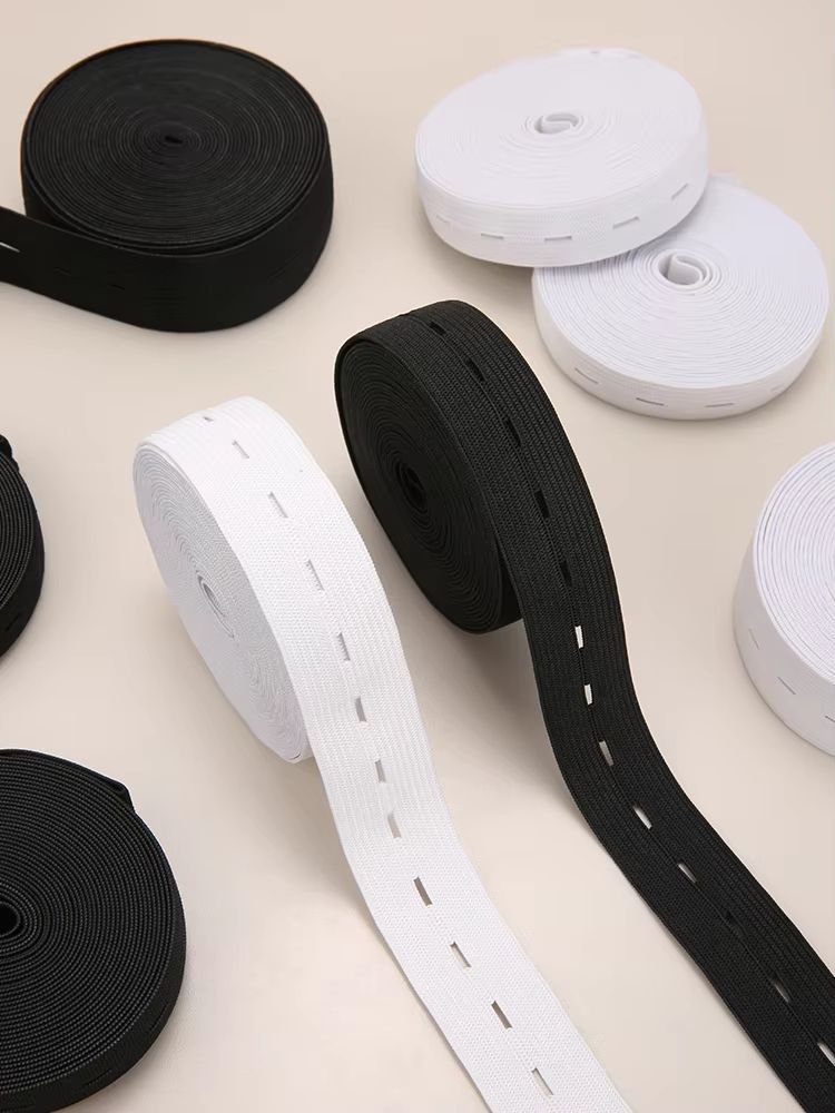 5M Button Hole Elastic Belt Braided Stretch Belt for DIY Sewing Accessories