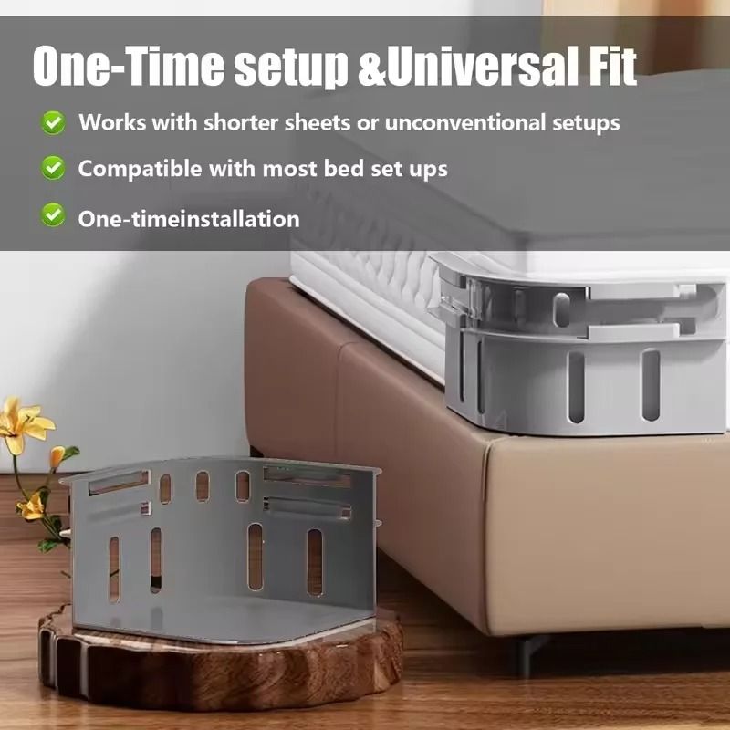 4-Piece Invisible Bed Sheet Holder & Fastener Set