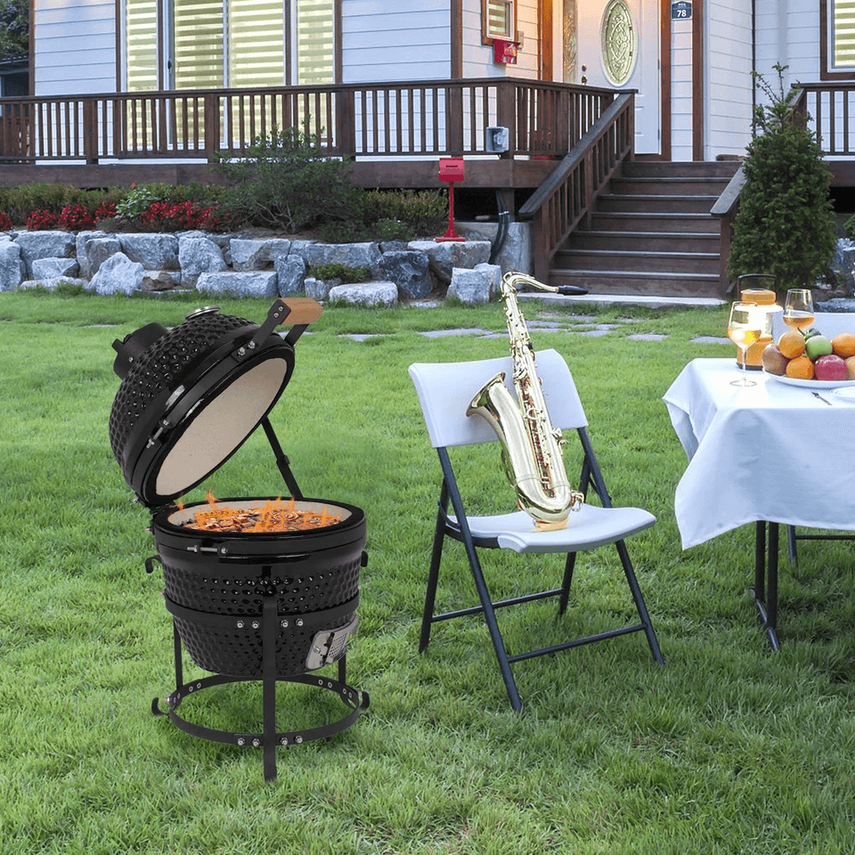 Outdoor BBQ Grill Charcoal Barbecue Pit, Portable Smoker for Backyard, Patio & Camping Meat Cooking