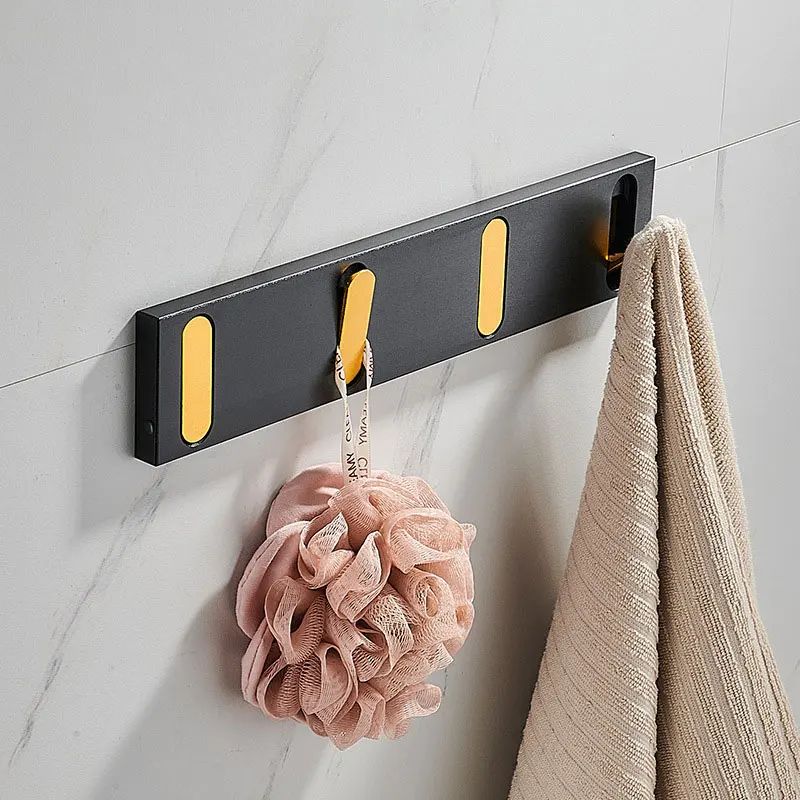 FlexHide Invisible Folding Wall Hooks – Space Aluminum Self-Closing Coat & Towel Hanger