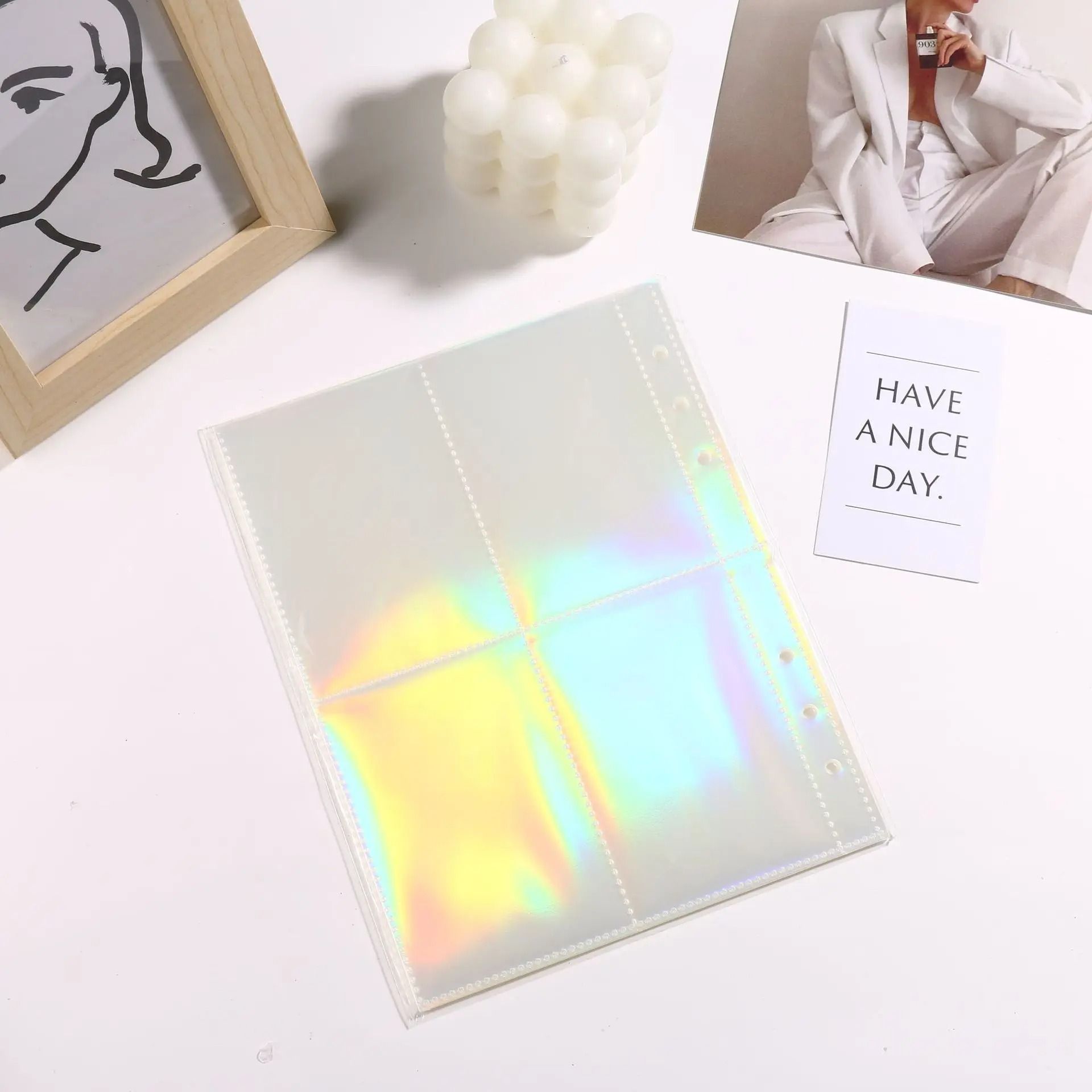 A5 Binder Refill Photo Card Sleeves Laser Pocket Pages 10 Pack 6 Ring Album