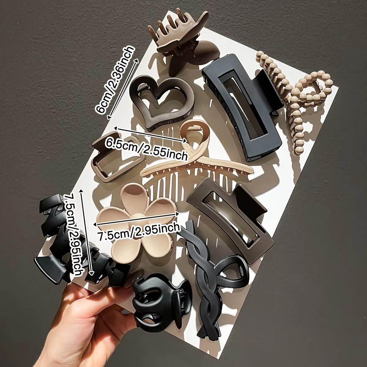 MatteFrost Lens Claw Clip Set – 11-Piece Premium Shark Clips for Women