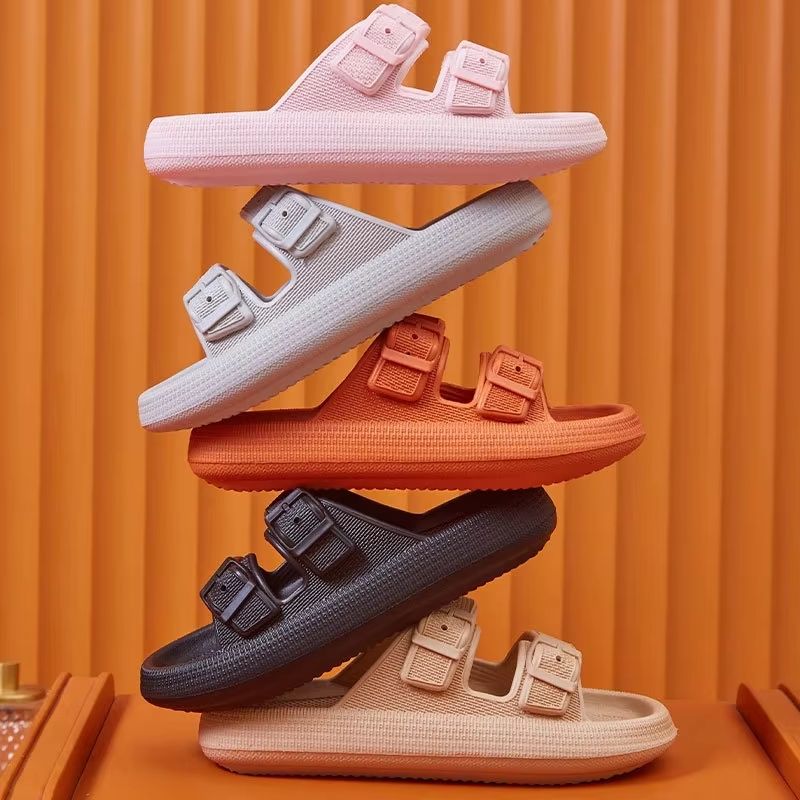 CloudBreeze Women's Fashion Buckle Thick Platform Eva Slides Non-Slip Summer Sandals