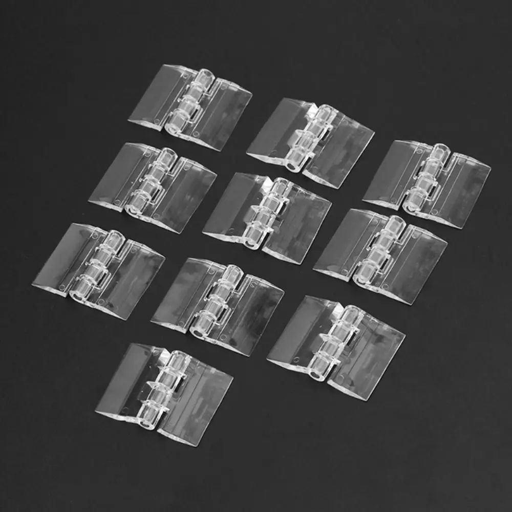2 Pcs Clear Folding Door Hinges – Transparent Acrylic/ABS Cabinet Hinges for Furniture Doors, Foldable Hardware