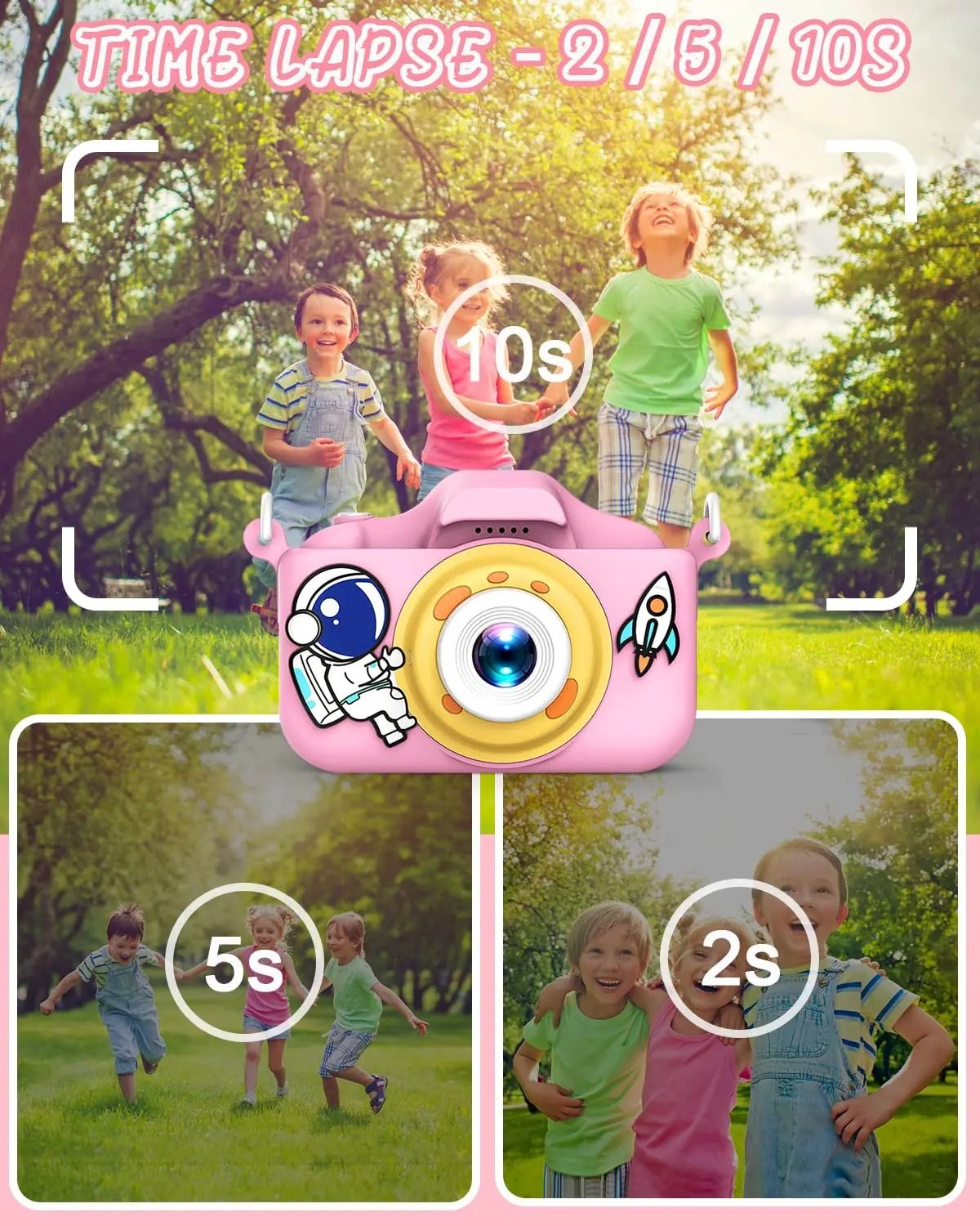 Kids Selfie Camera New Cartoon HD Digital Video Cameras Toys Christmas Birthday Gifts