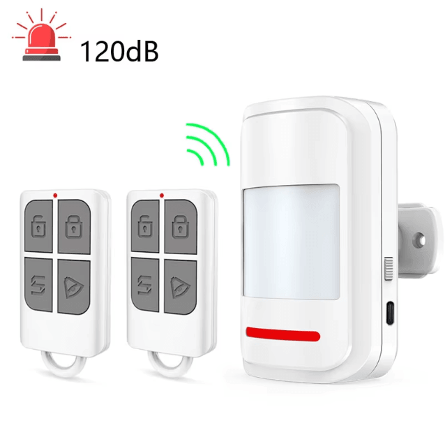 Wireless PIR Motion Sensor Alarm – 120dB Infrared Human Detection Security Alarm with 433MHz Remote