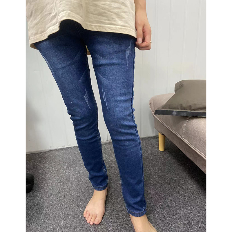 Women Thermal Jeans, Warm Fleece Lined Winter Denim Pants, Stretch Skinny Retro Blue Thicken Pencil Trousers