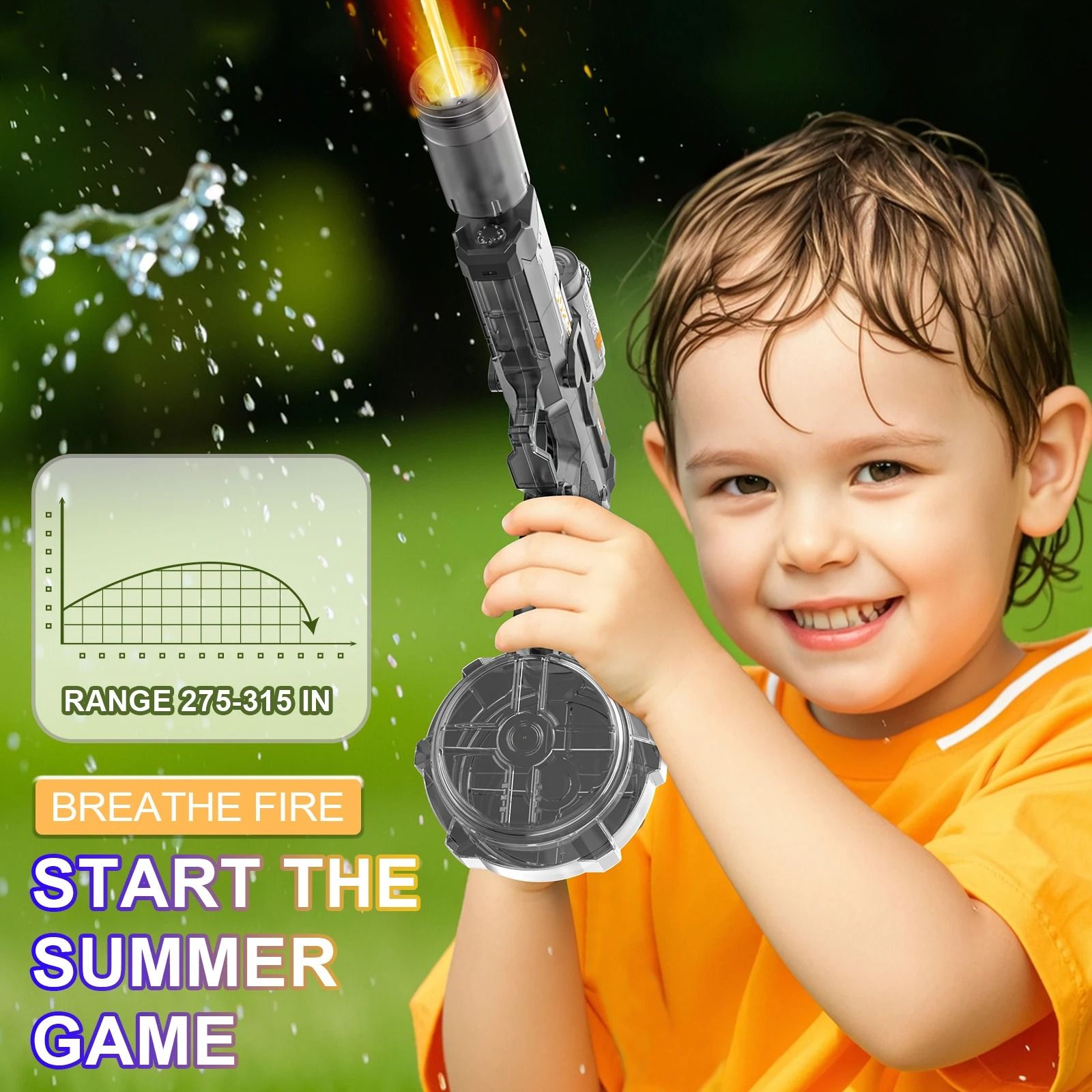 Electric Water Gun with Light and Flame Spray Effect