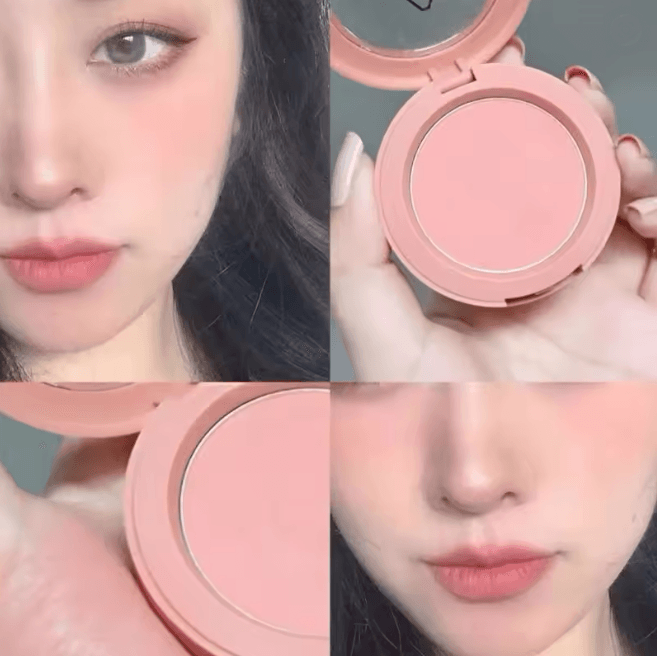 Soft Matte Peach Orange Powder Blush Long Lasting Waterproof