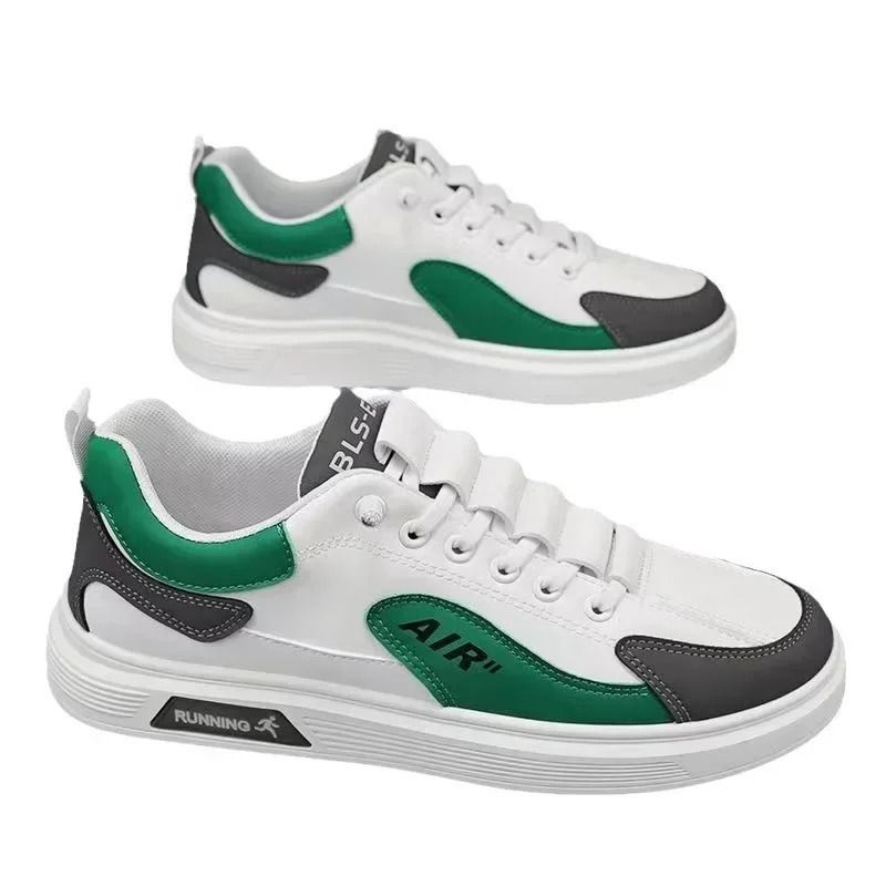 Men Leather Low Top Casual Sneakers Trendy Running Style