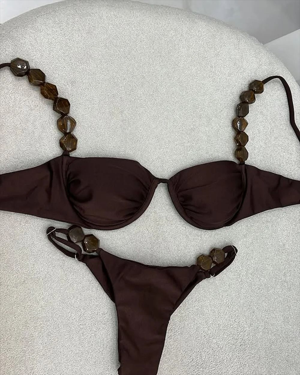 Golden Print High-Waist Bikini Set – Push-Up Luxury Swimwear