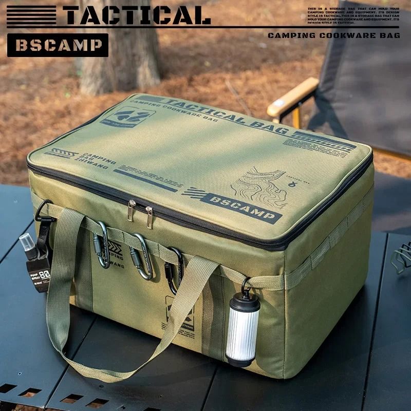 30 42L Camping Storage Bag Insulated Folding Box Tableware Handbag Tactical Picnic Organizer