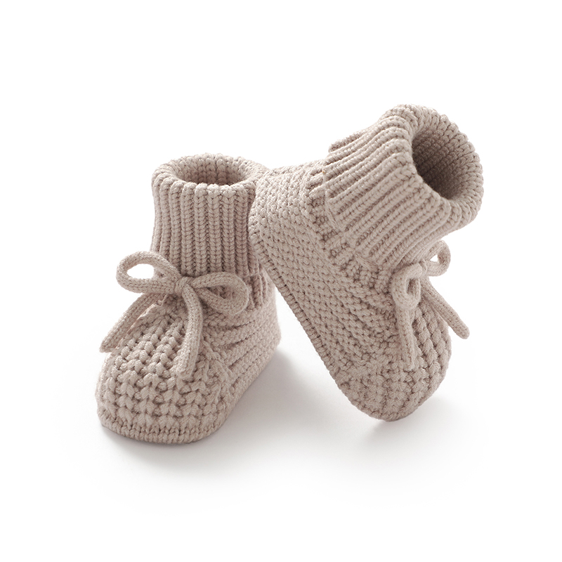 Knitted Baby Booties Soft Soled Anti-Slip First Walkers Shoes for Newborn Boys Girls Toddler Unisex Crib Sock Boot