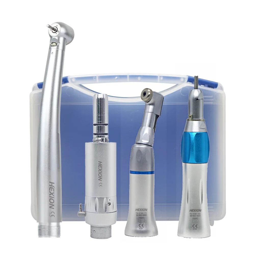 4 Piece LED High and Low Speed Dental Handpiece Kit