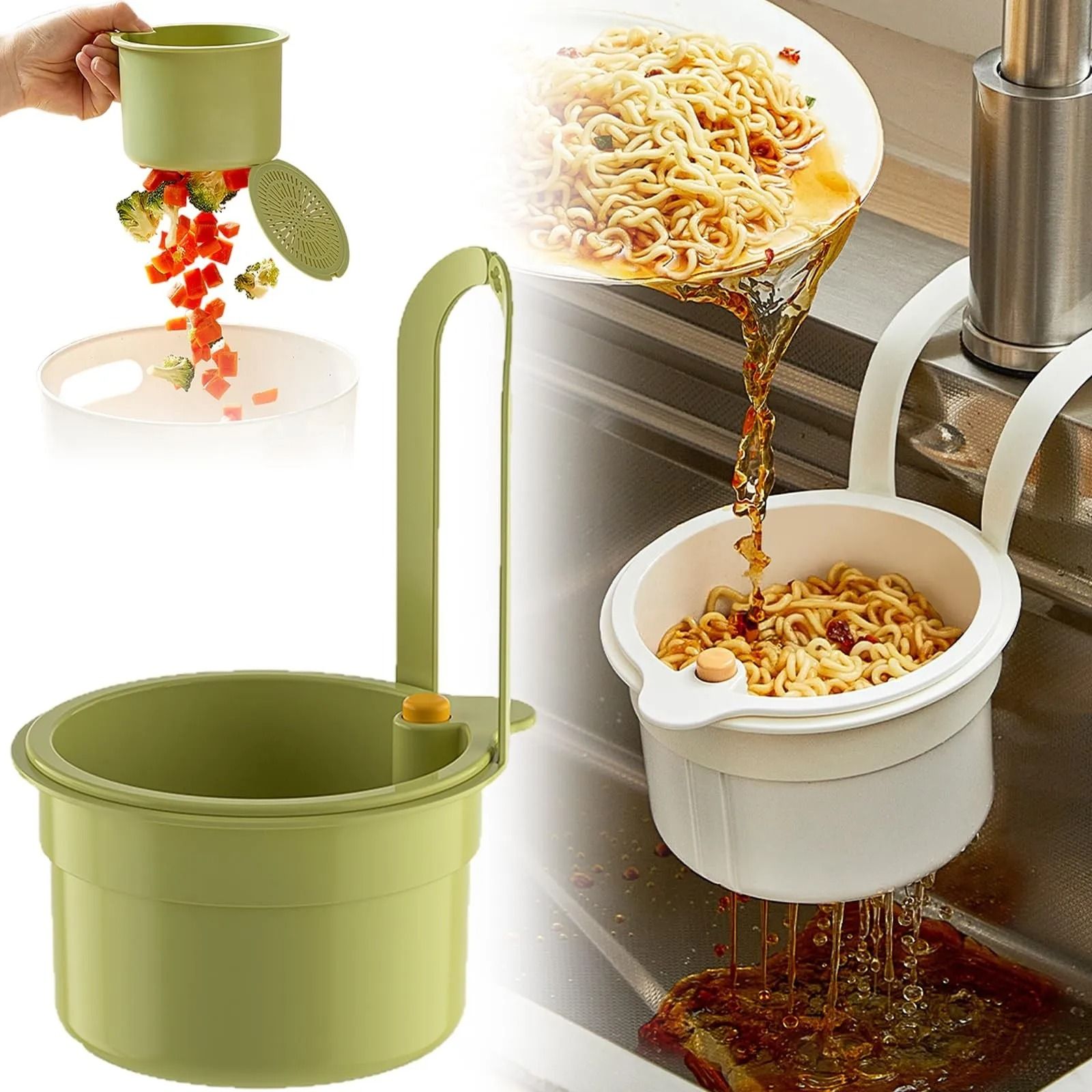 Self Cleaning Sink Strainer Basket With Automatic Dumping