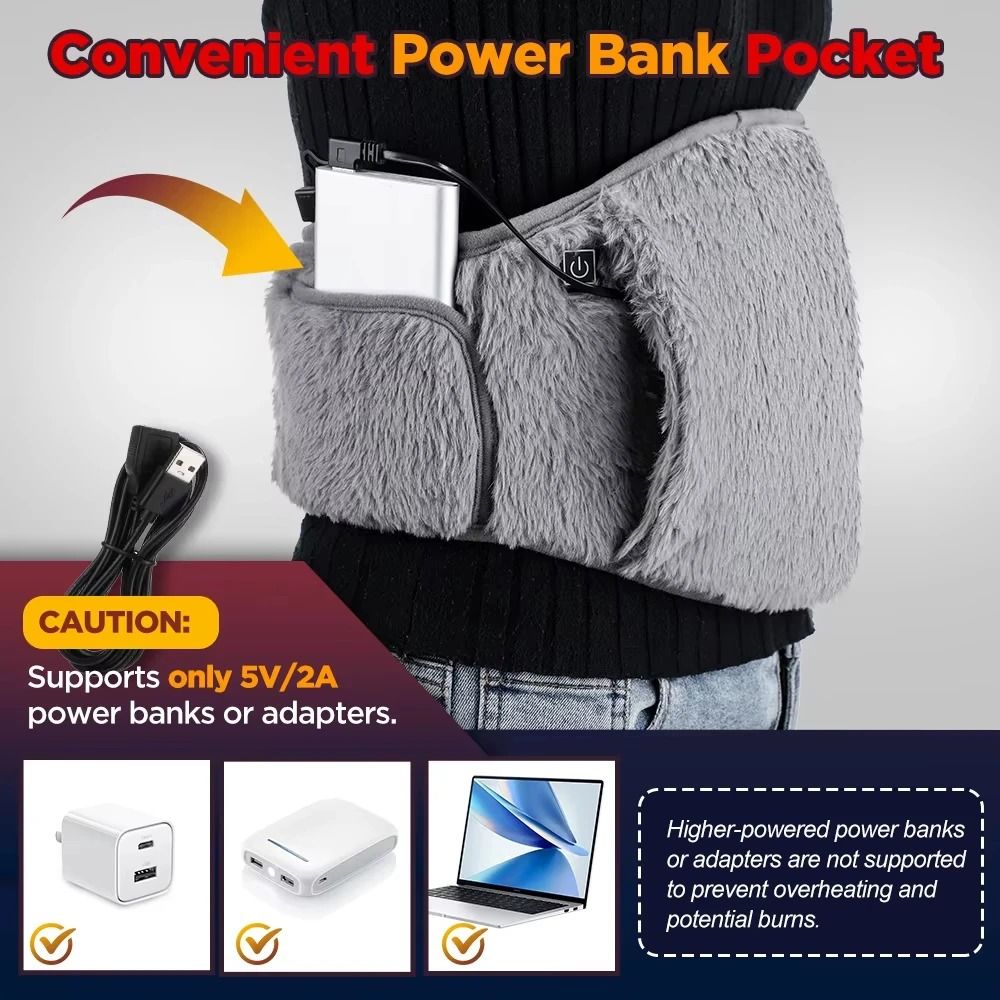 Electric Heating Belt – USB Abdominal & Lumbar Warming Pad – High-Yield Thermal Therapy Interaction Hub
