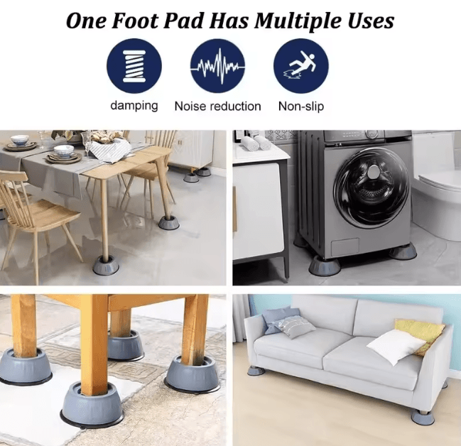 QuietStep Washing Machine Shock Pads Anti Vibration Silicone Feet