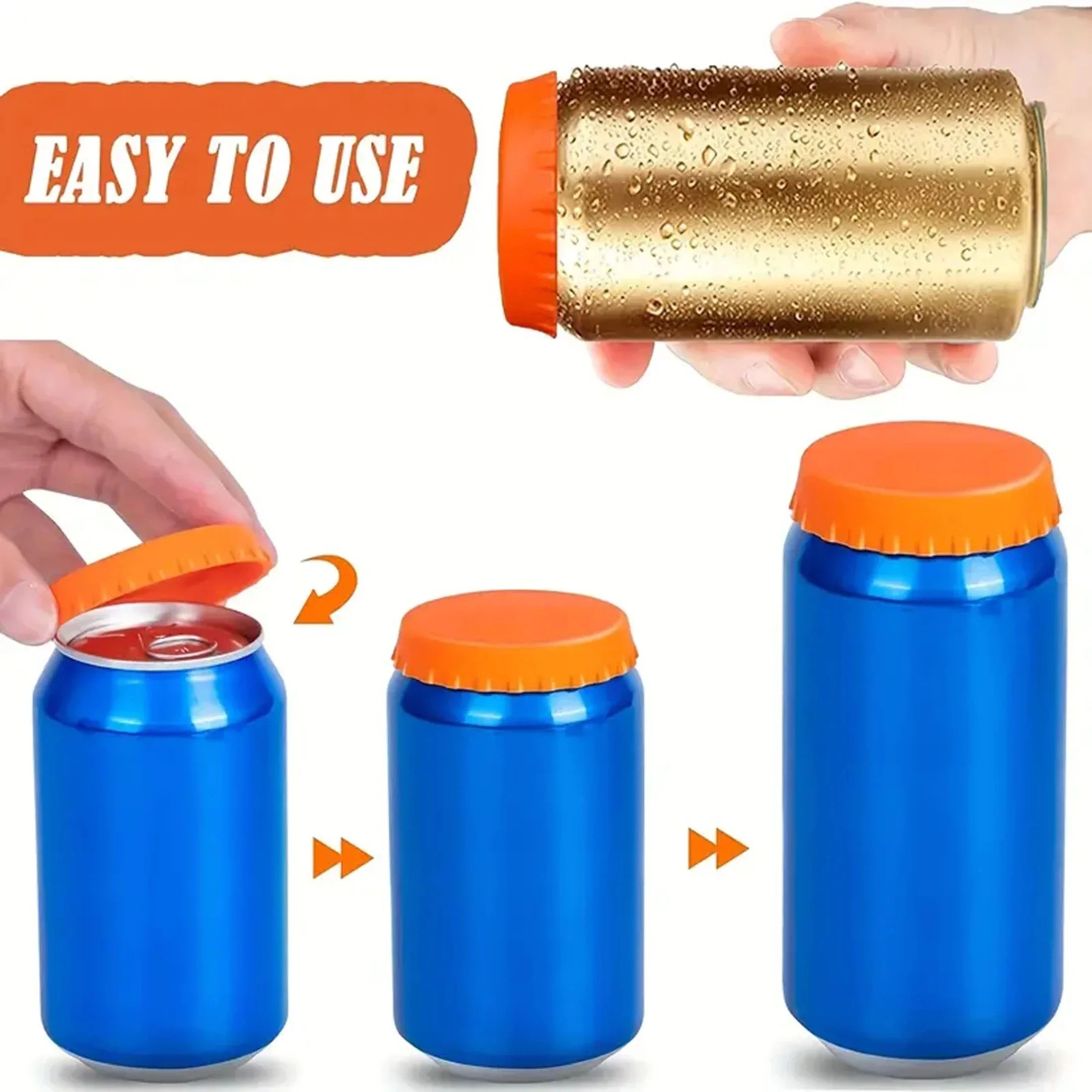 6Pcs Reusable Silicone Can Lids – Leak-Proof Soda & Beer Sealing Caps