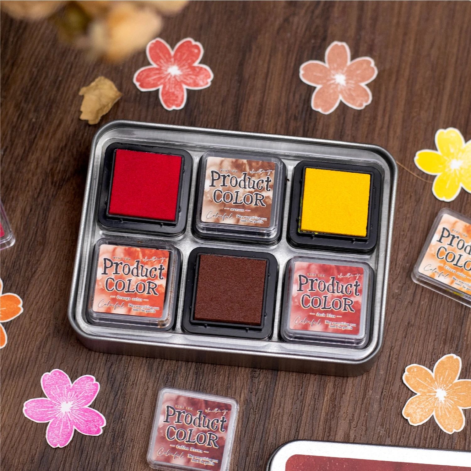 Vibrant Multicolor Ink Pad Set for Crafts and School Projects