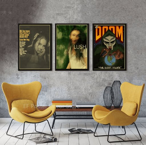Aesthetic Indie Music Poster Set Retro Album Wall Art Prints for Room Decor